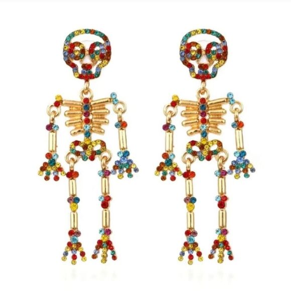 Skeleton Dangle Earrings - Picture 1 of 2